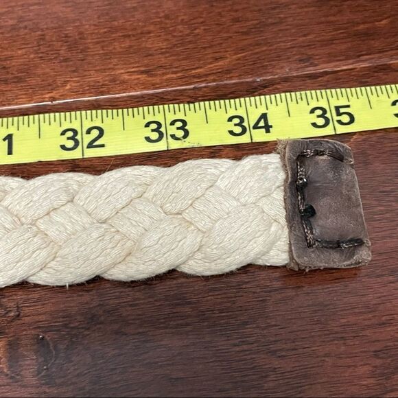 Abercrombie and Fitch Cream Braided Woven Belt - Picture 11 of 14